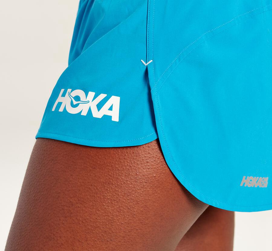 Hoka One One Womens Shorts - Performance - Blue - MQAI20379